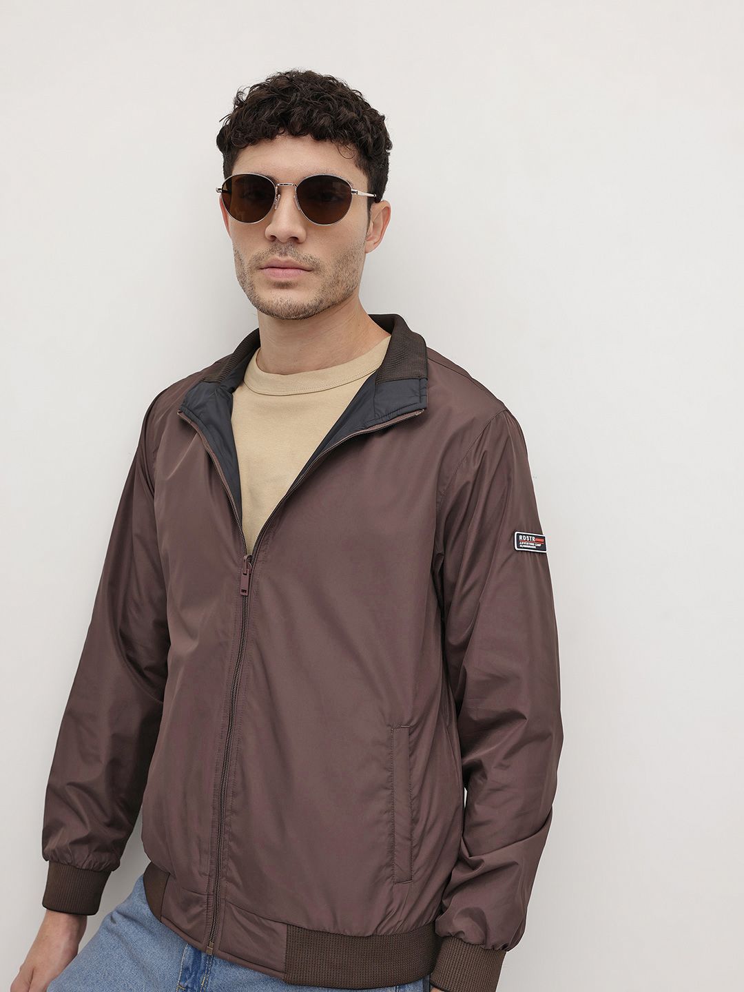 The Roadster Life Co. Mock Collar Reversible Bomber Jacket