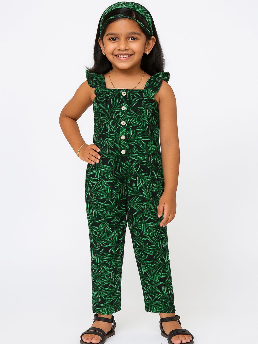 JusCubs Girls Printed Basic Jumpsuit