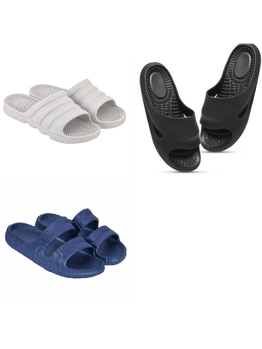 Feel alive Men Set Of 3 Ultra-Comfortable Lightweight Flip- Flops