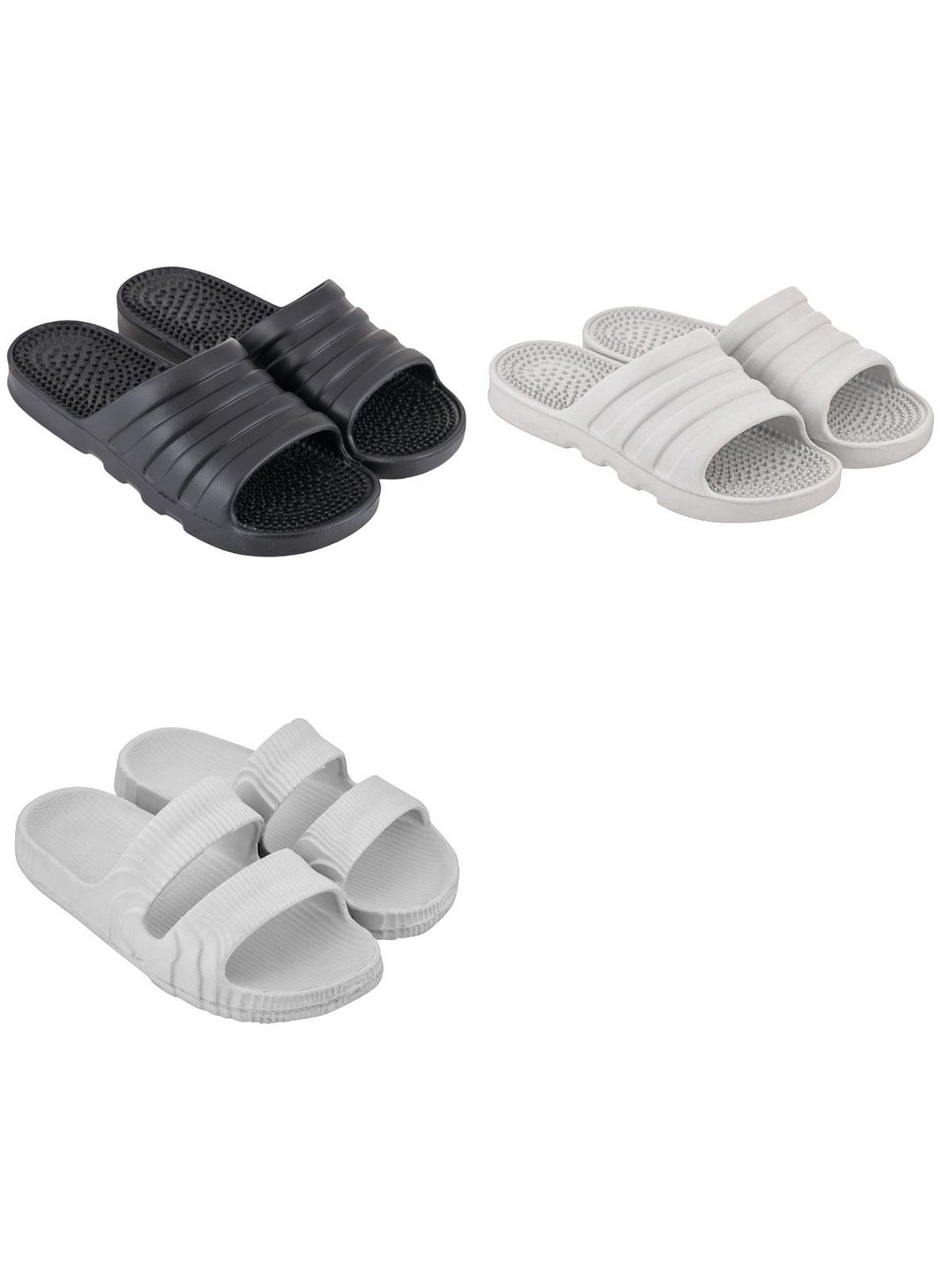 Feel alive Men Set of 3 Solid Lightweight Flip Flops