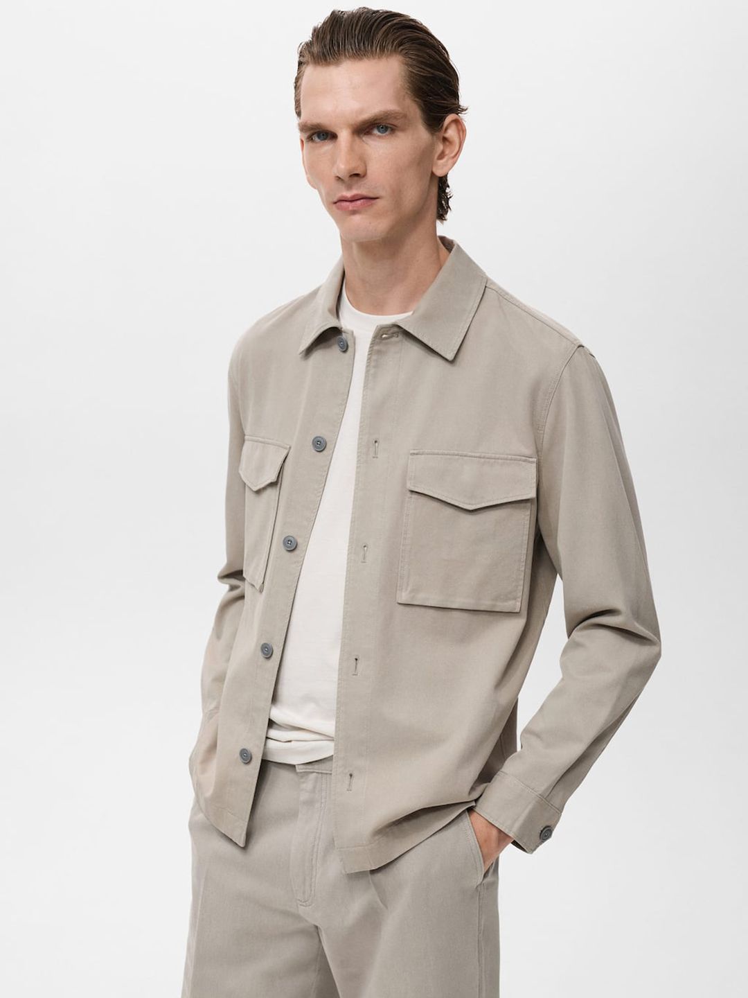 MANGO MAN Spread Collar Tailored Jacket