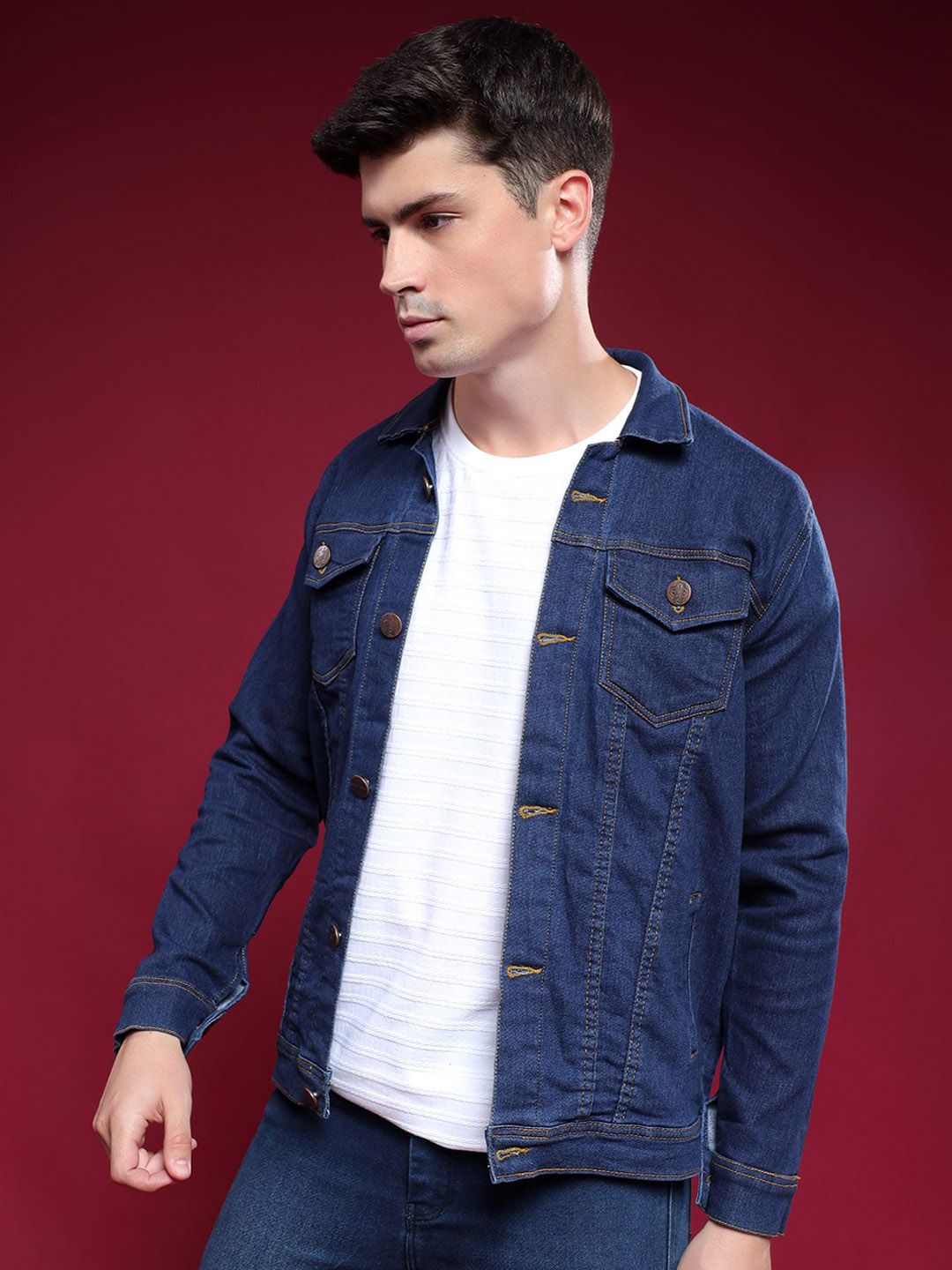 MaverIQ Men Solid Denim Jacket