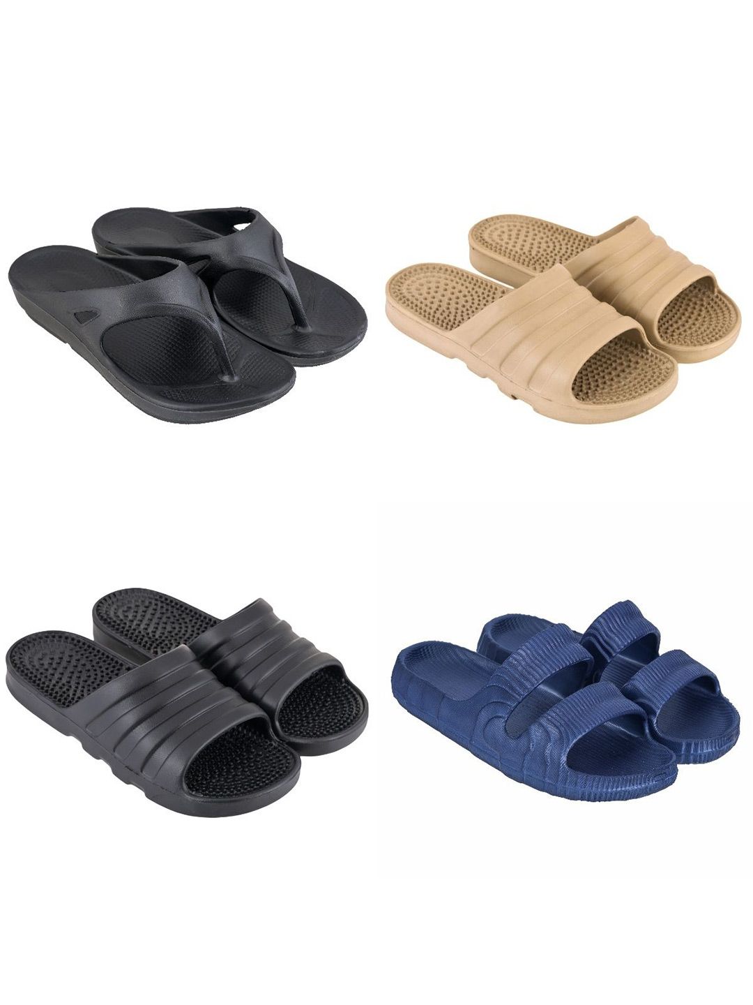 Feel alive Set Of 4 Ultra-Comfortable Lightweight Thong Flip-Flops
