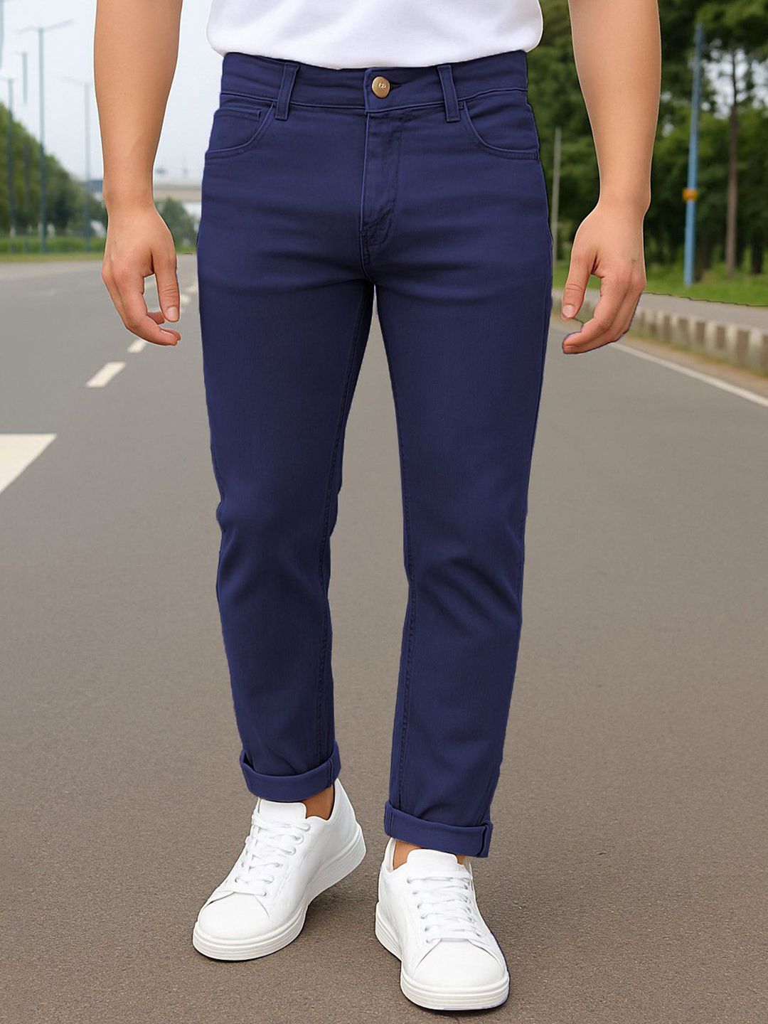 RAGZO Men Slim Fit Mid-Rise Stretchable Cotton Jeans