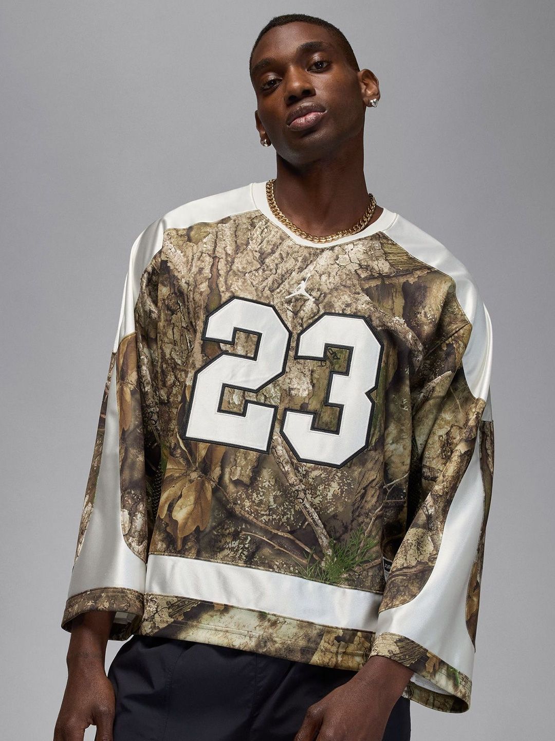 Jordan Tシャツ リアルツリー柄　アイスホッケーシャツ Buy Nike Men Olive Jordan Brooklyn Realtree Hockey Jersey