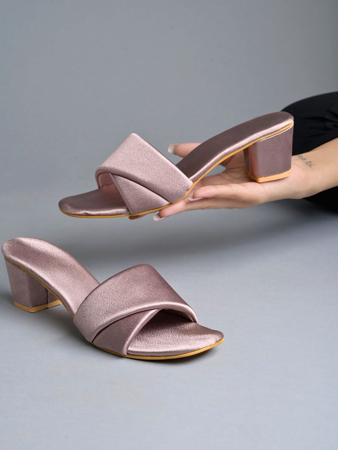Stylestry Stylestry Girls Suede Block Sandal Heels