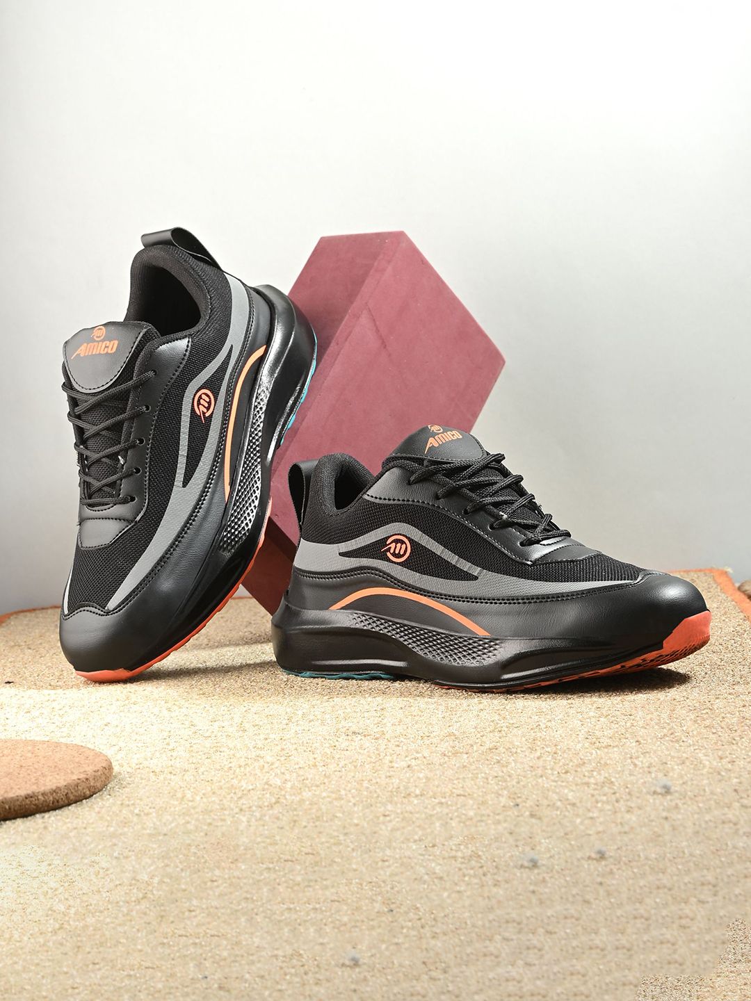 AMICO Men Mesh High-Top Running Non-Marking Shoes