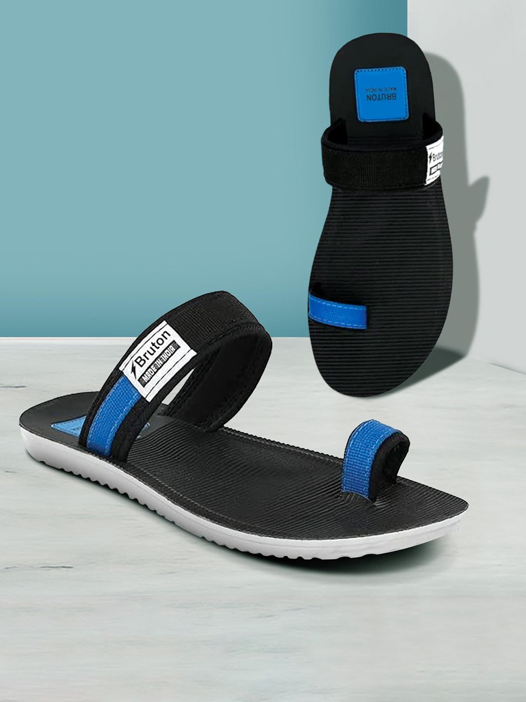 Bruton Men Colourblocked Slip-On Flip Flops
