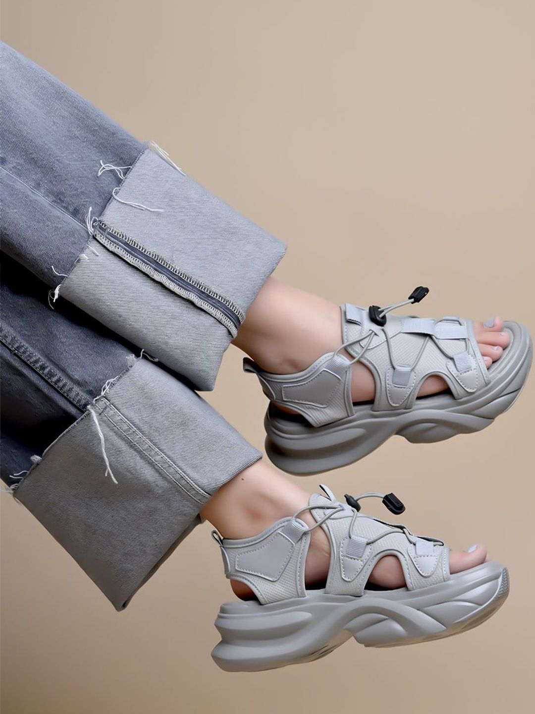 Stylestry Stylestry Girls Mesh Block Sandal Heels