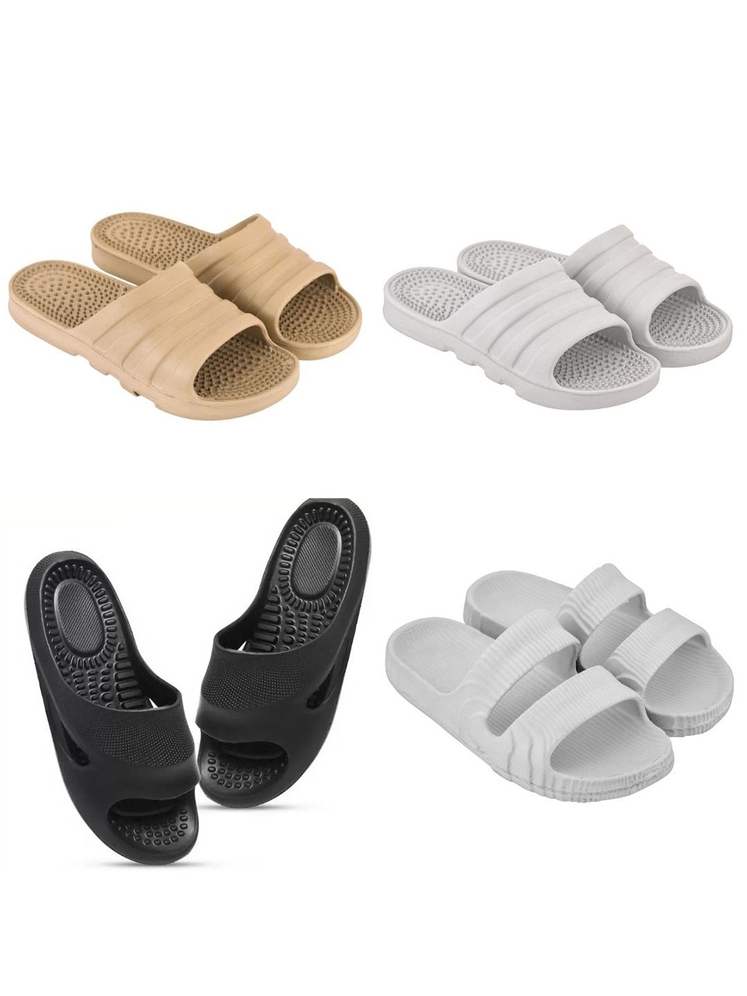 Feel alive Set Of 4 Ultra-Comfortable Lightweight Thong Flip-Flops