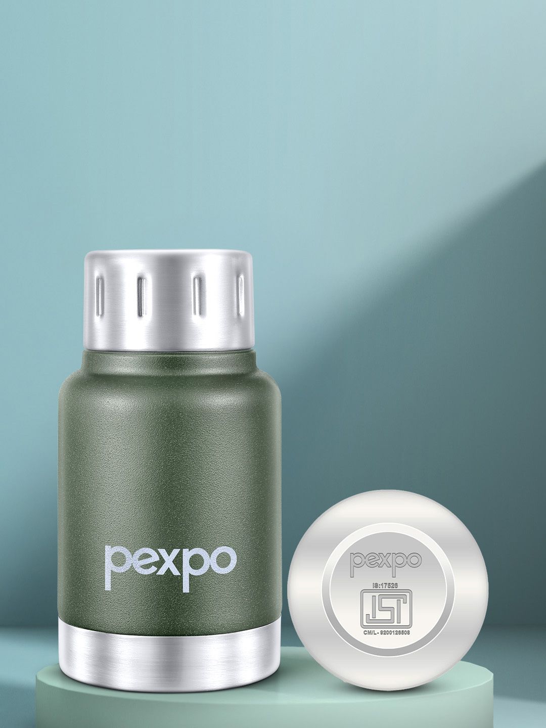 Buy Pexpo Green Stainless Steel Double Wall Vacuum Flask - 160ml