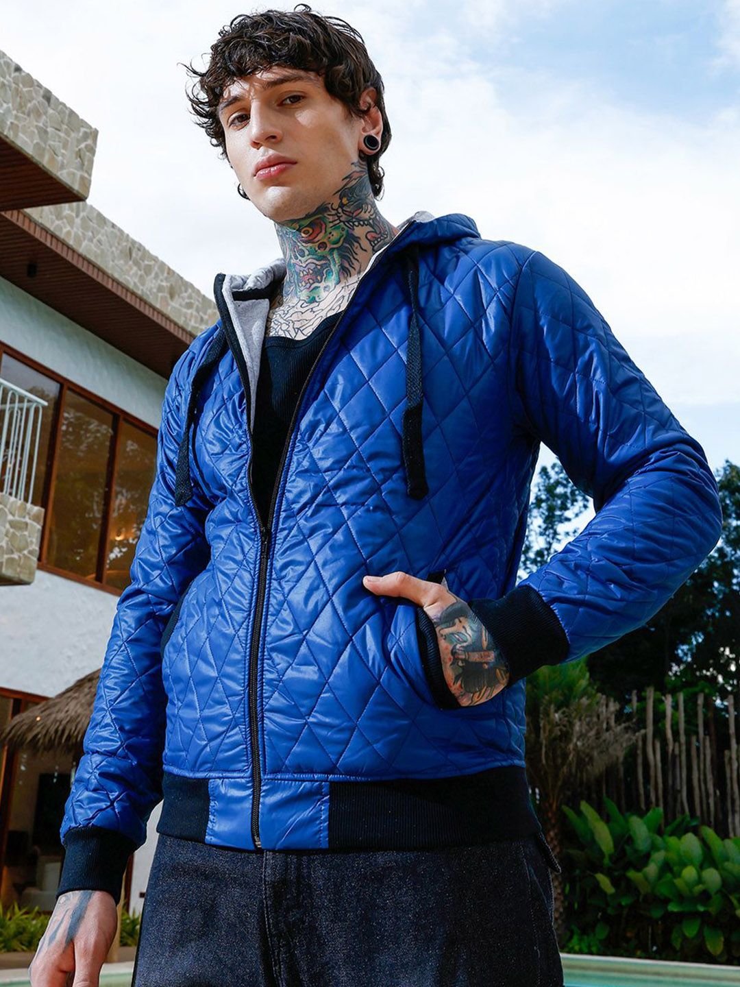 CAHOOT Men Hooded Solid Lightweight Quilted Jacket