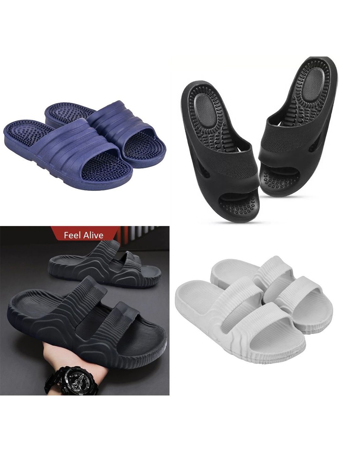 Feel alive Set Of 4 Sliders Flip Flops