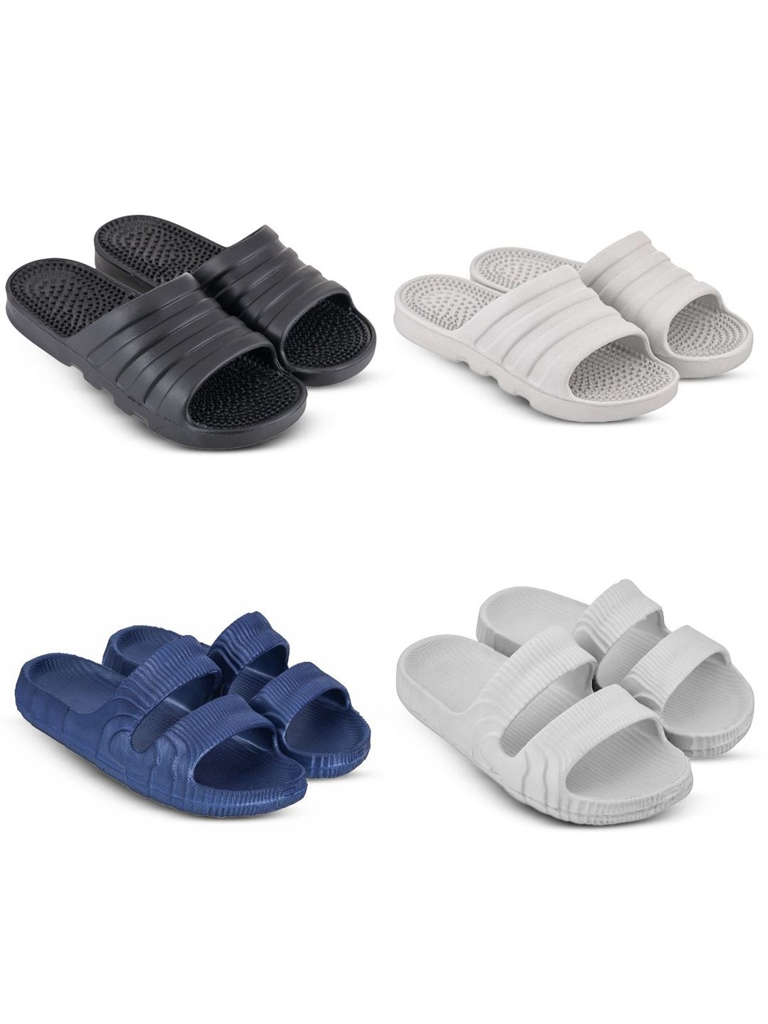 Feel alive Men Set of 4 Ultra-Comfortable, Lightweight Sliders