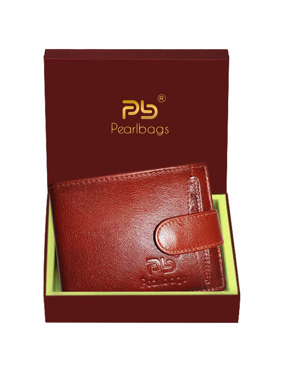PB Pearlbags Men Genuine Leather Bi- Fold 3 Card Slots Wallet