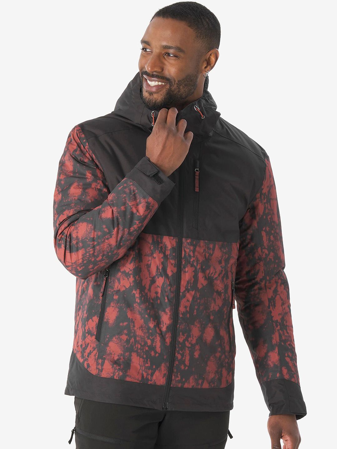 Decathlon QUECHUA - Men Black Waterproof Hiking Jacket Upto -10 ? C