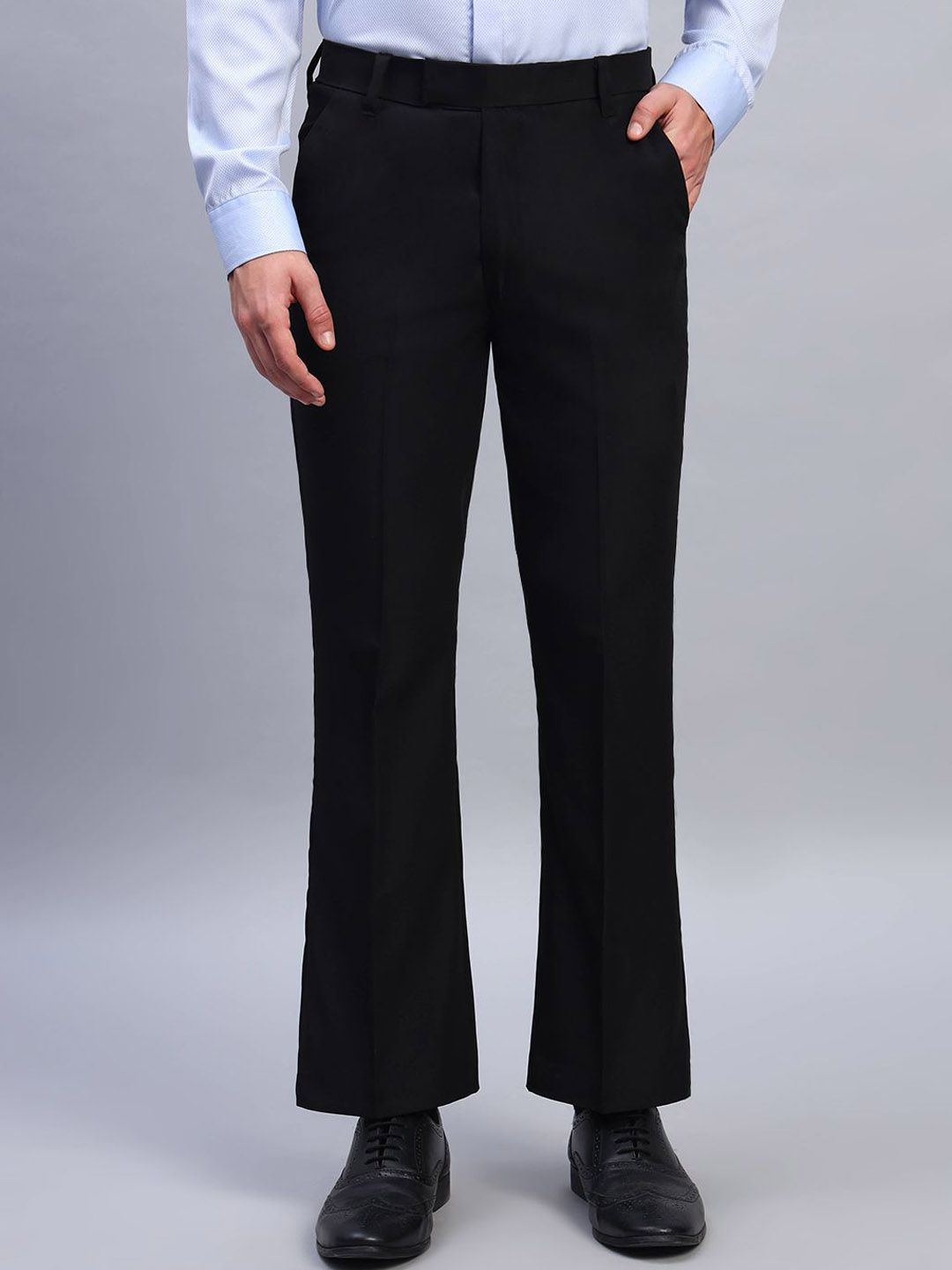 AXNIS Men Smart Easy Wash Pleated Formal Trousers
