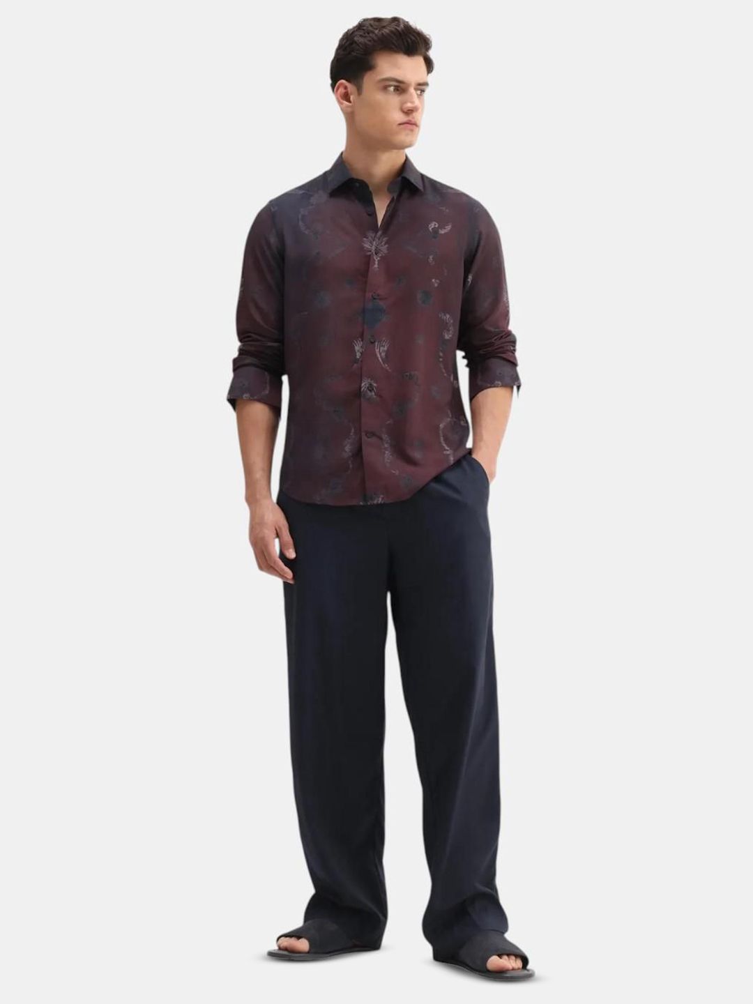 RARE RABBIT RARE RABBIT Men Comfort Fit Abstract Printed Spread Collar Casual Shirt