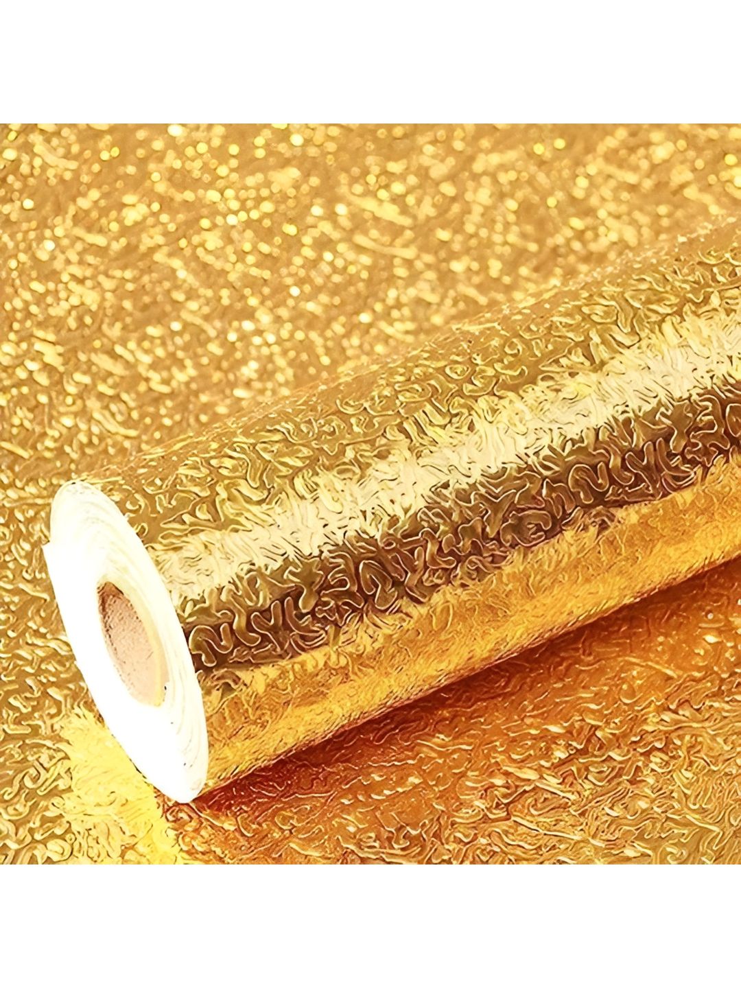 Aura Aura Gold Toned Textured Self Adhesive Wallpaper