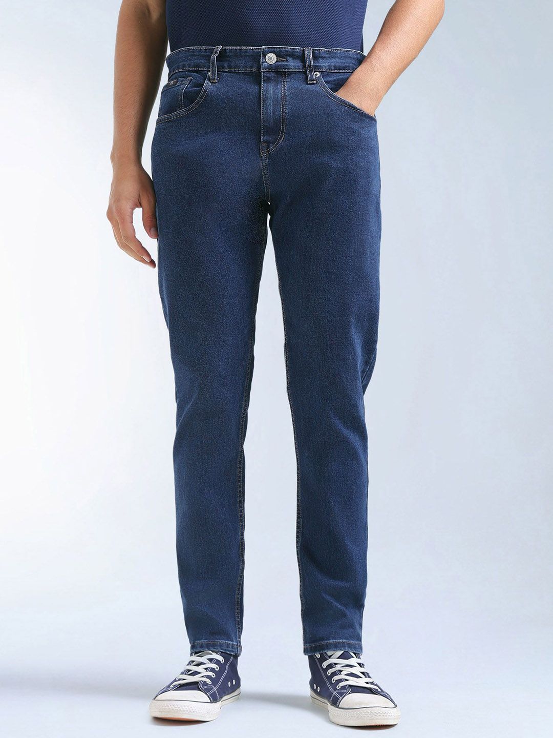 Flying Machine Men Slash Slim Tapered Fit Mid-Rise Stretchable Jeans