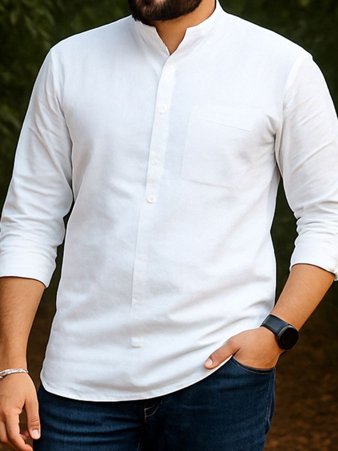 Acnos Men White Kurtas