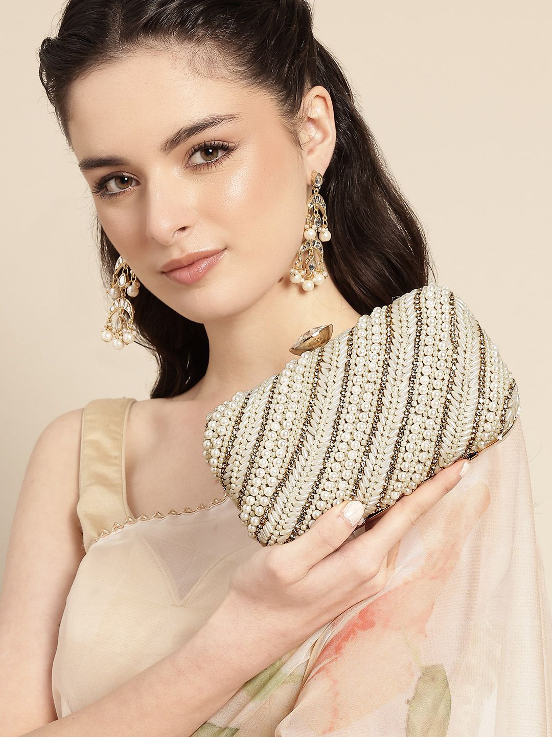 Anouk Bead Embellished Party Box Clutch