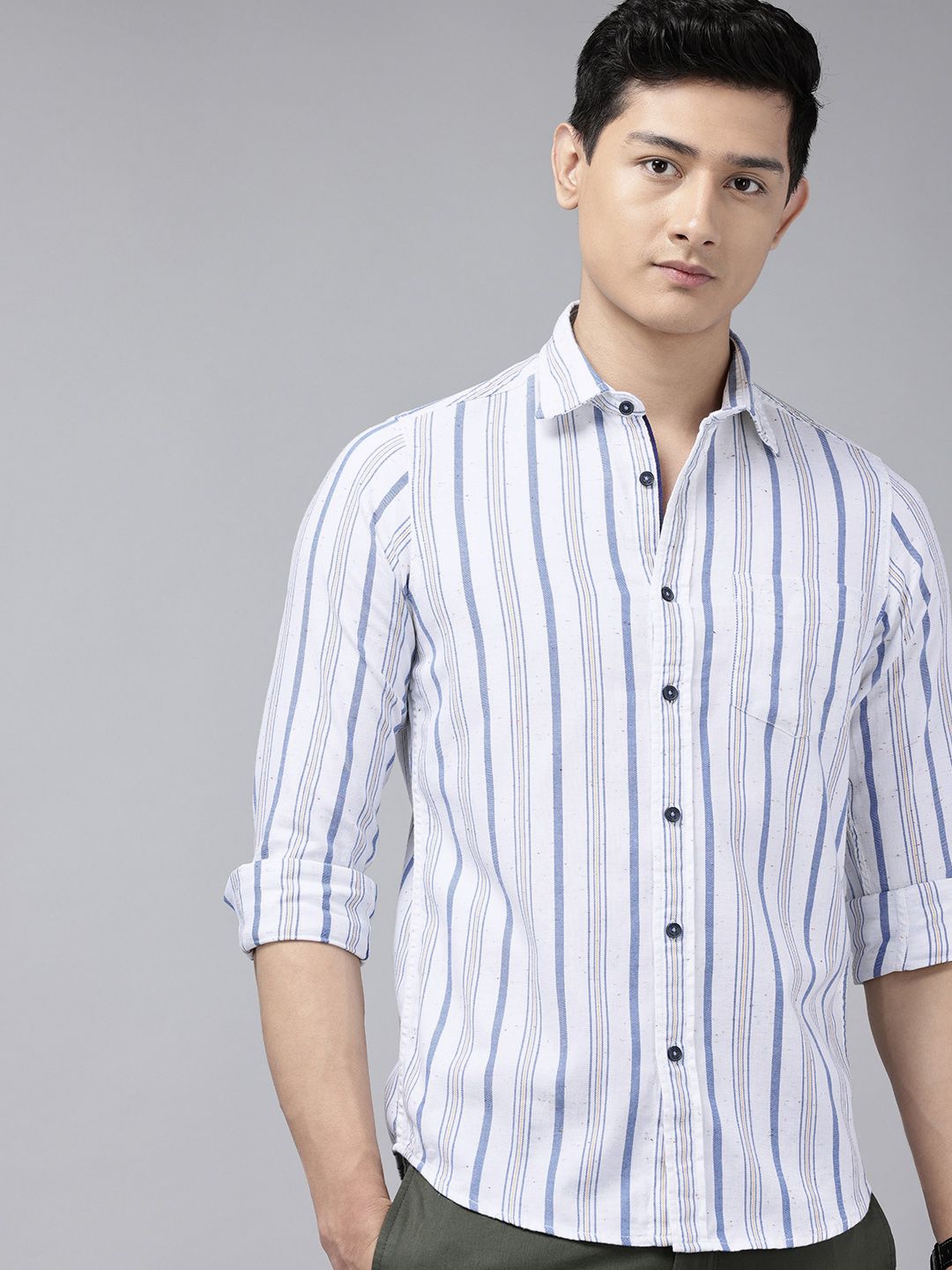 ColorPlus ColorPlus Slim Fit Striped Casual Shirt