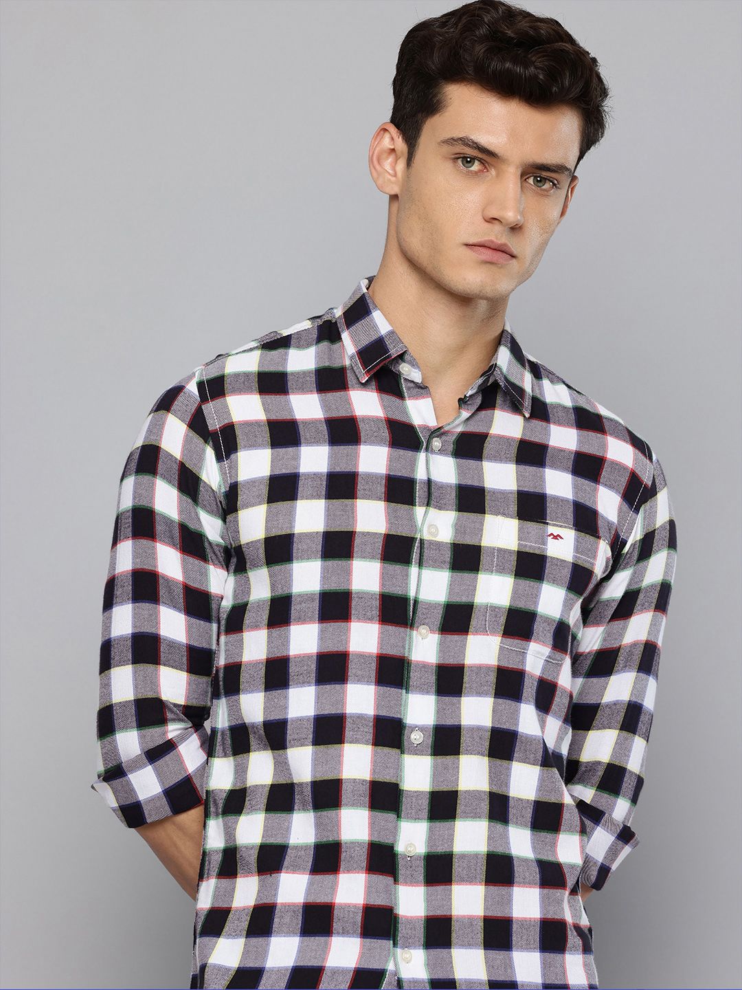 Mufti Mufti Slim Fit Buffalo Checks Pure Cotton Casual Shirt