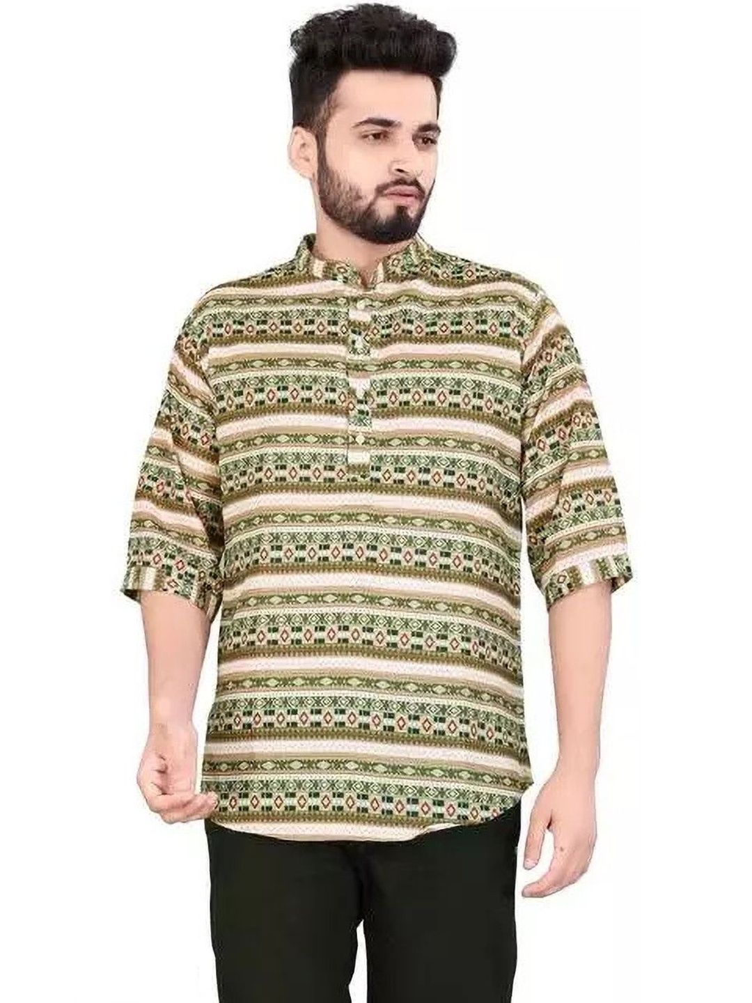 Acnos Men Green Kurtas
