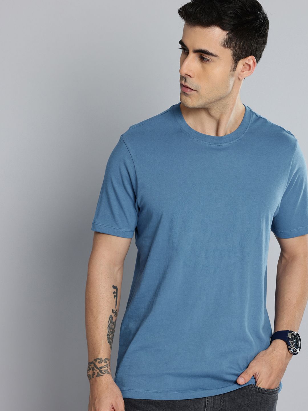 Flying Machine Flying Machine Typography Printed Pure Cotton T-shirt