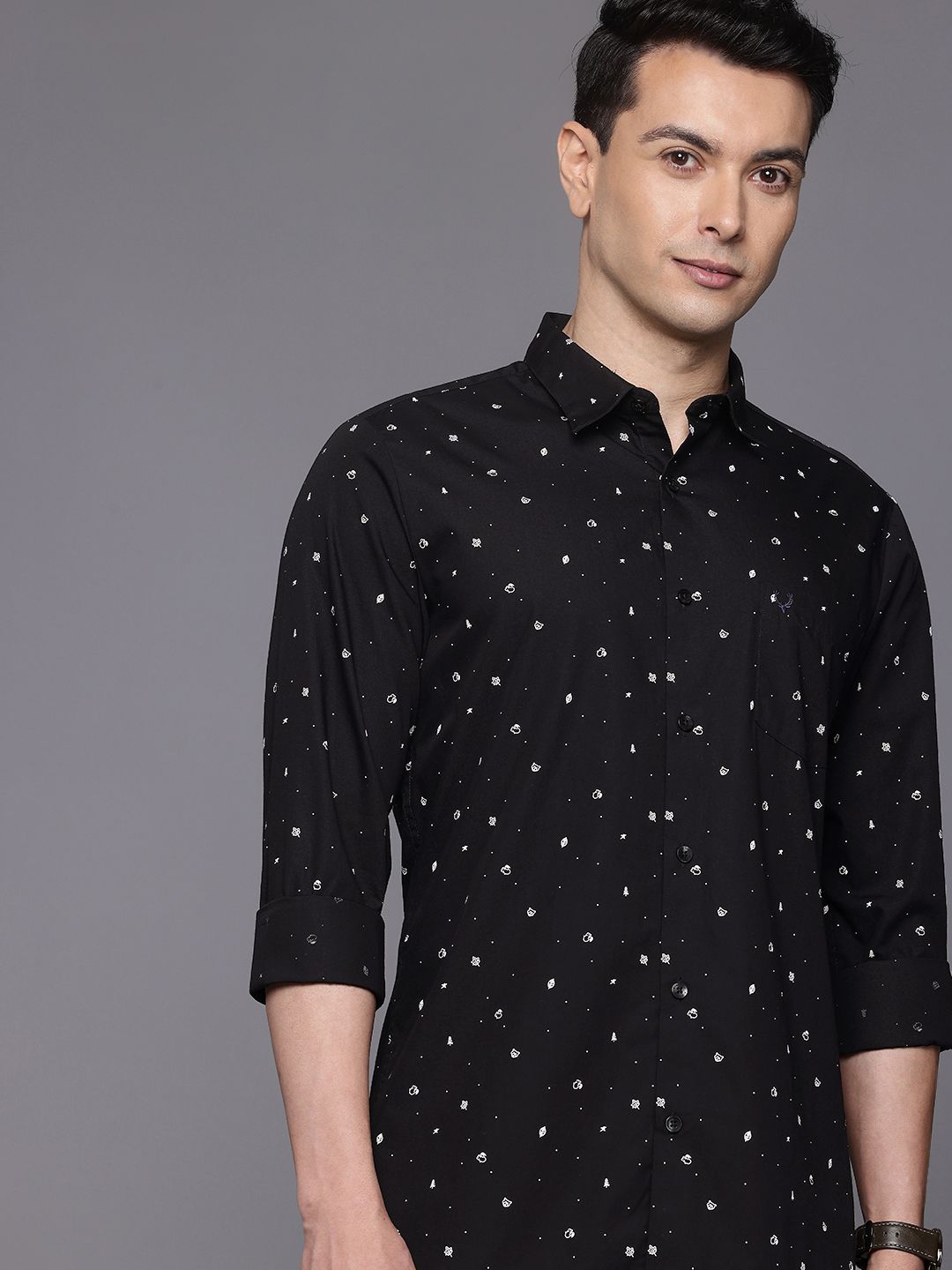 Allen Solly Allen Solly Comfort Slim Fit Conversational Printed Pure Cotton Casual Shirt