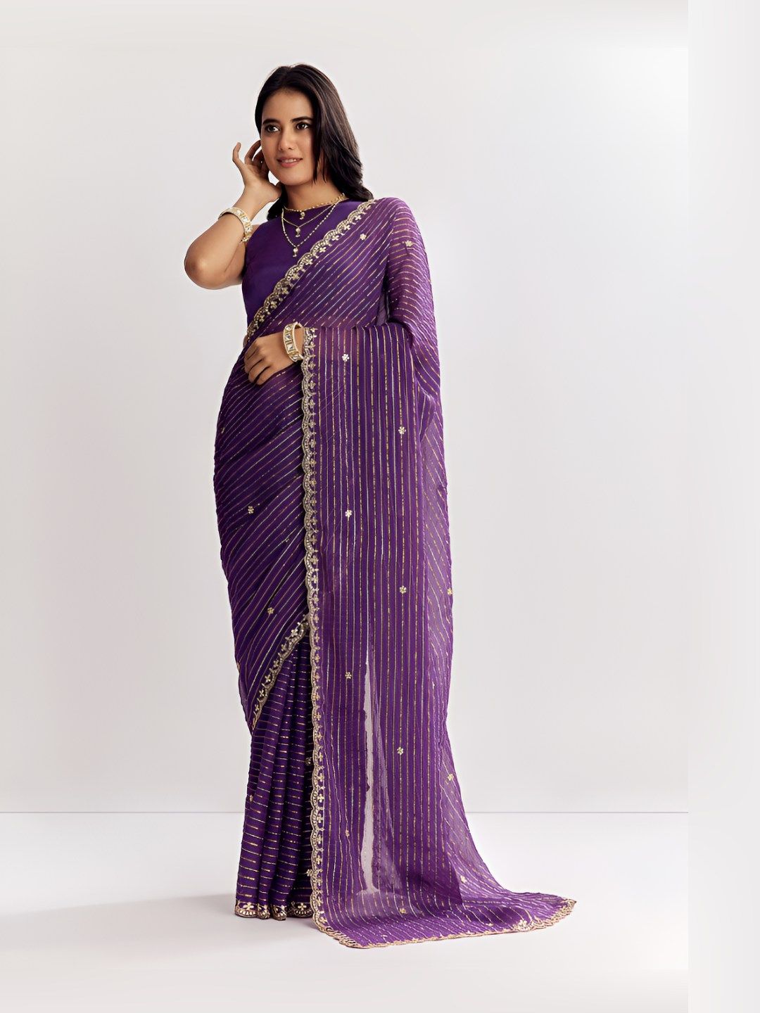 KALKI Fashion KALKI Fashion Striped Woven Design Saree