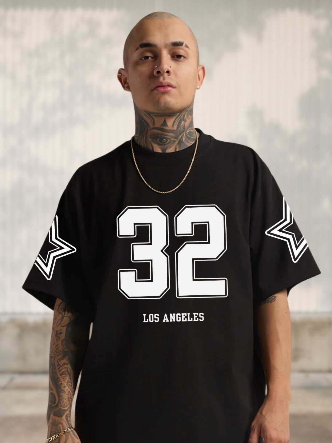 Cool Plus Men Varsity Printed Round Neck Cotton Oversized T-shirt