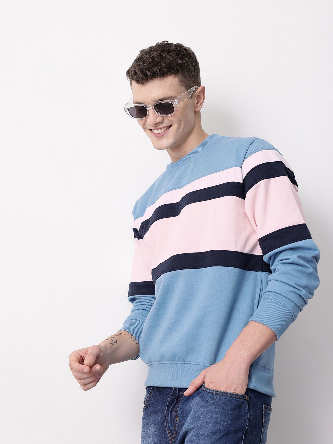 Mast & Harbour Striped Sweatshirt
