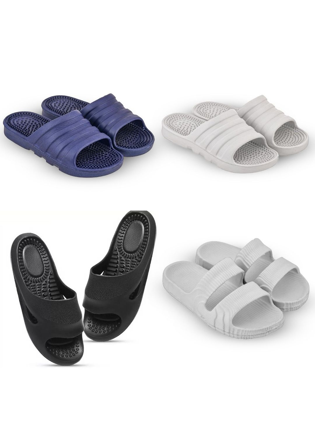 Feel alive Men Set Of 4 Lightweight Flip Flops