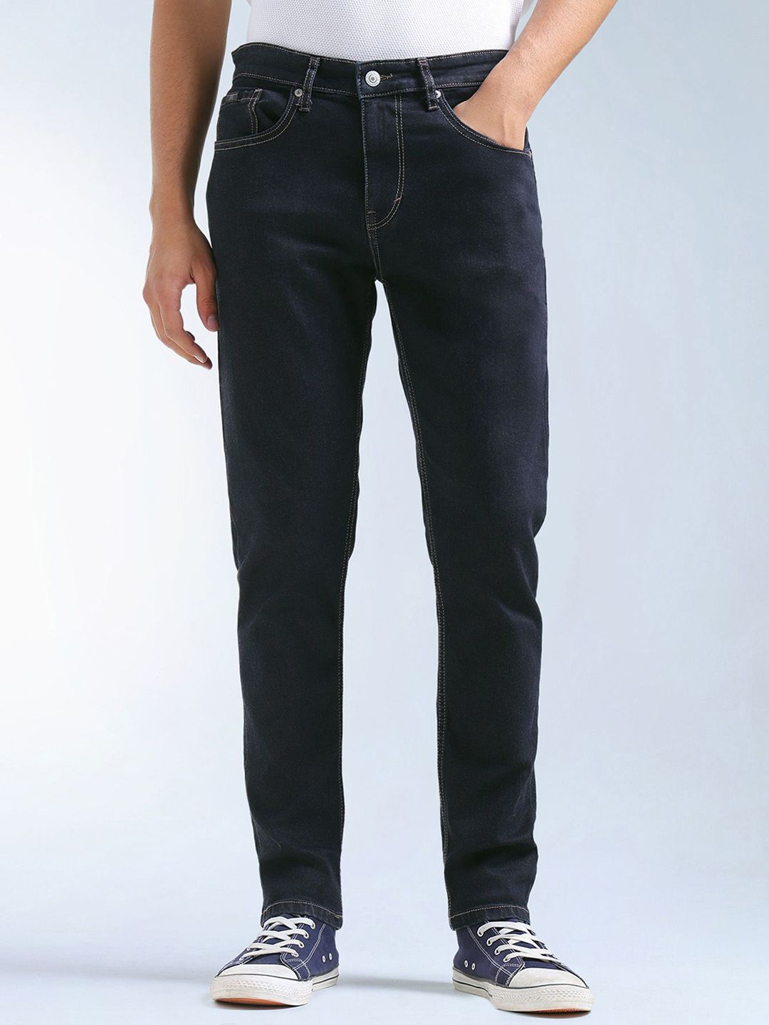 Flying Machine Men Tapered Fit Mid-Rise Stretchable Jeans