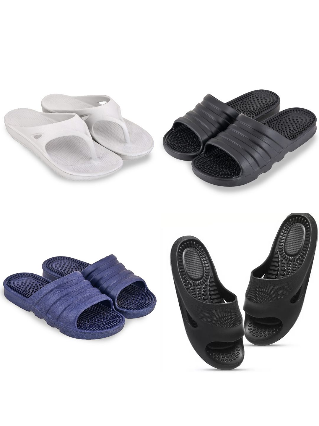 Feel alive Set Of 4 Ultra-Comfortable Lightweight Thong Flip-Flops