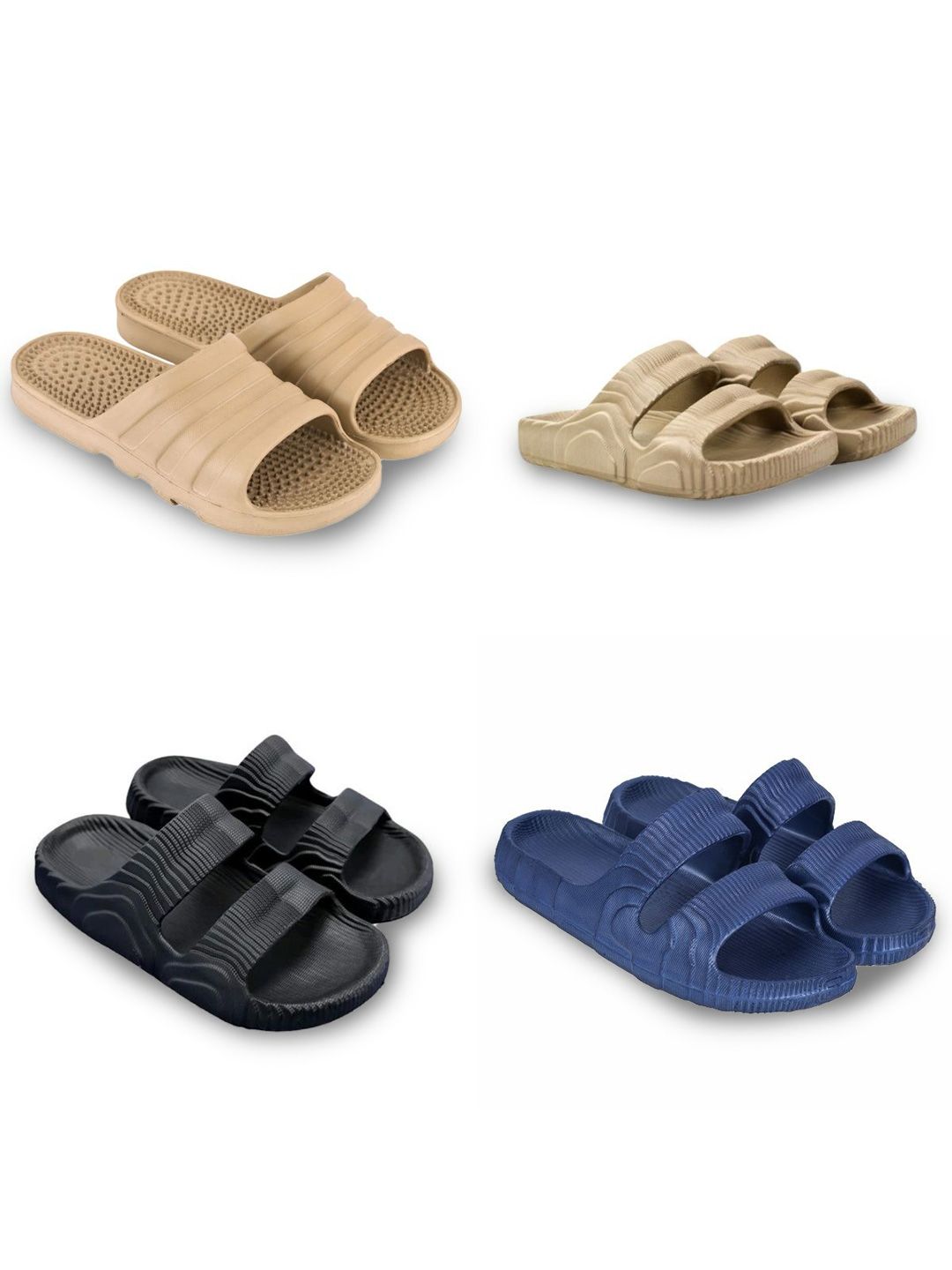 Feel alive Set of 4 Men Ultra-Comfortable Lightweight Sliders