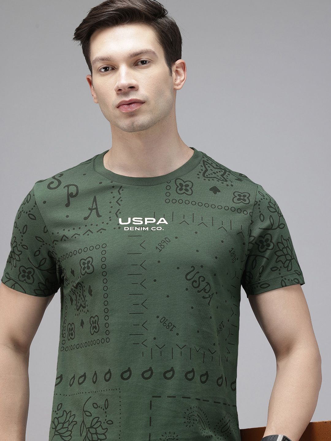U.S. Polo Assn. Denim Co. Brand Logo Printed Pure Cotton Slim Fit T-shirt