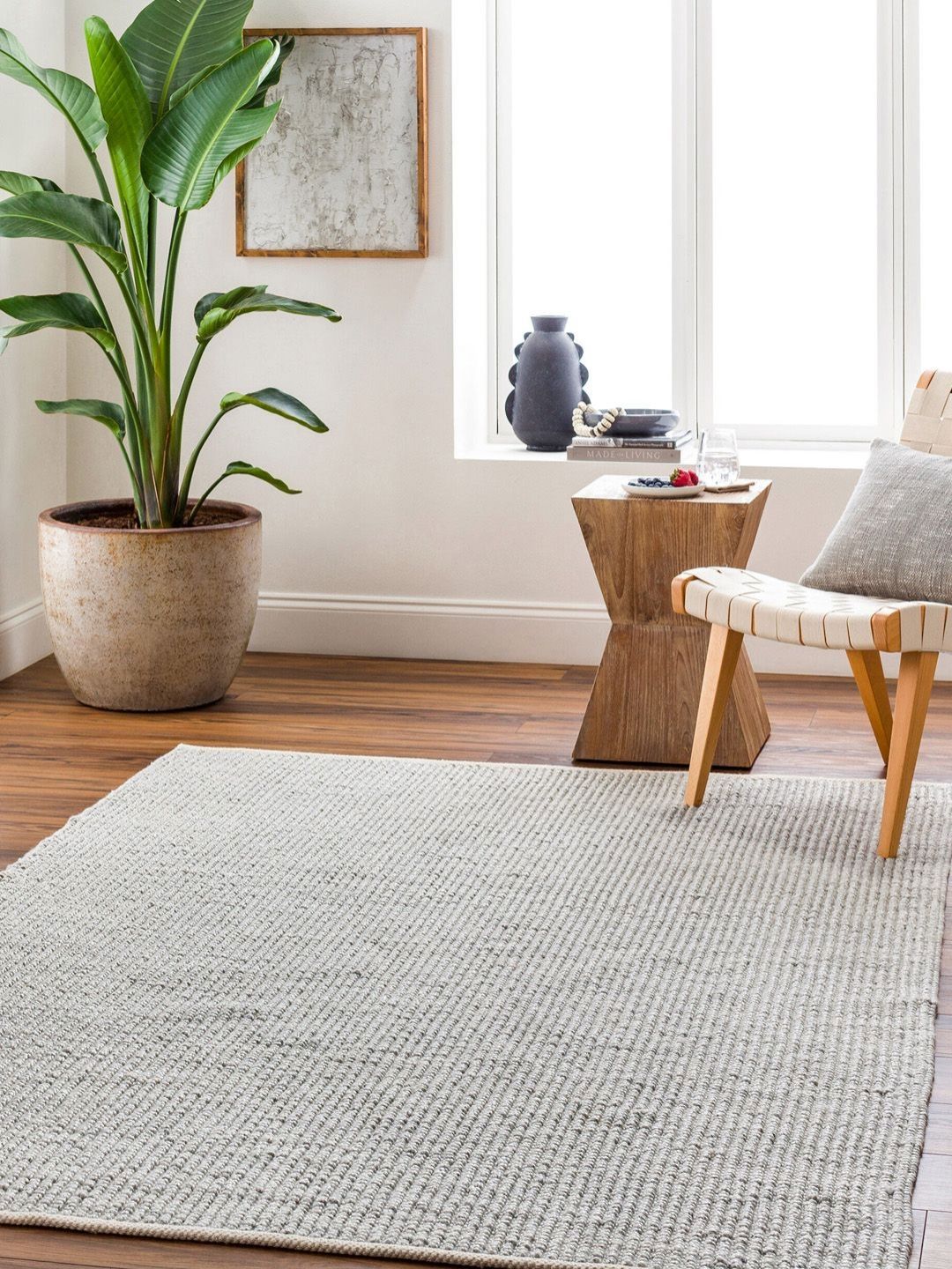 Surya Living Off White Anti-Skid Carpet