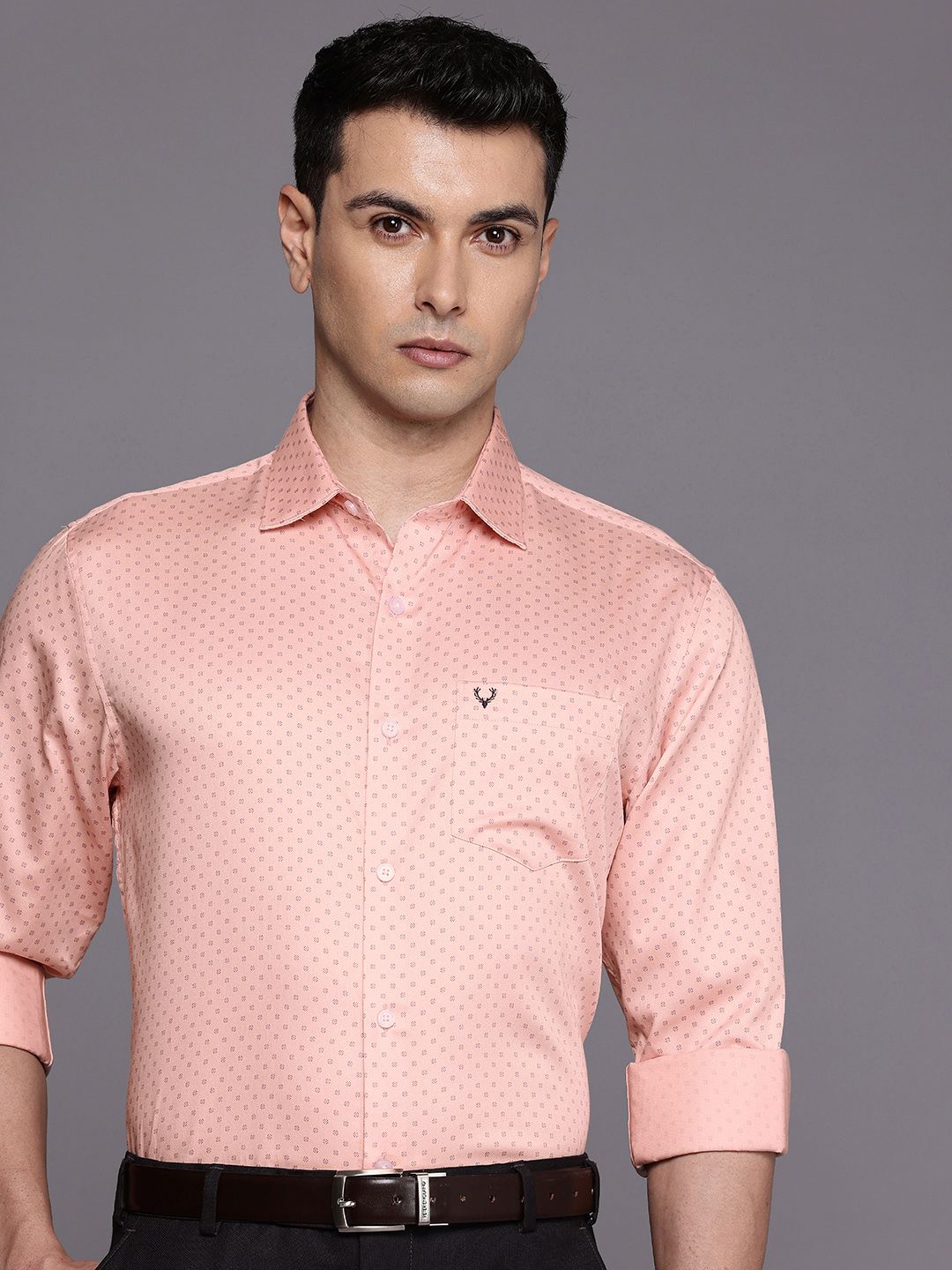 Allen Solly Micro Ditsy Printed Pure Cotton Classic Fit  Formal Shirt