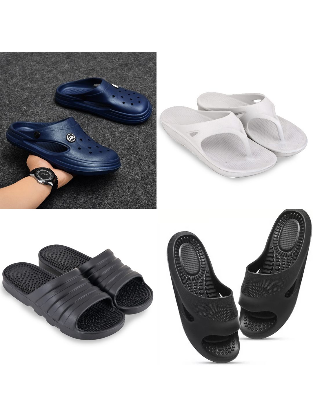 Feel alive Set Of 4 Ultra-Comfortable Lightweight Thong Flip-Flops