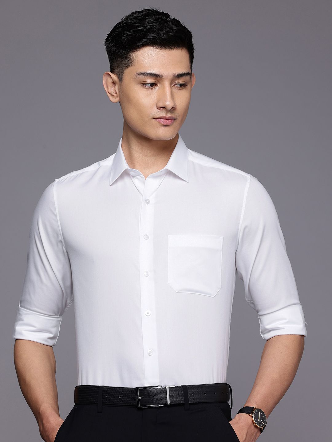 Louis Philippe Louis Philippe Men Slim Fit Easy to Iron Premium Cotton Full Sleeve Formal Shirt