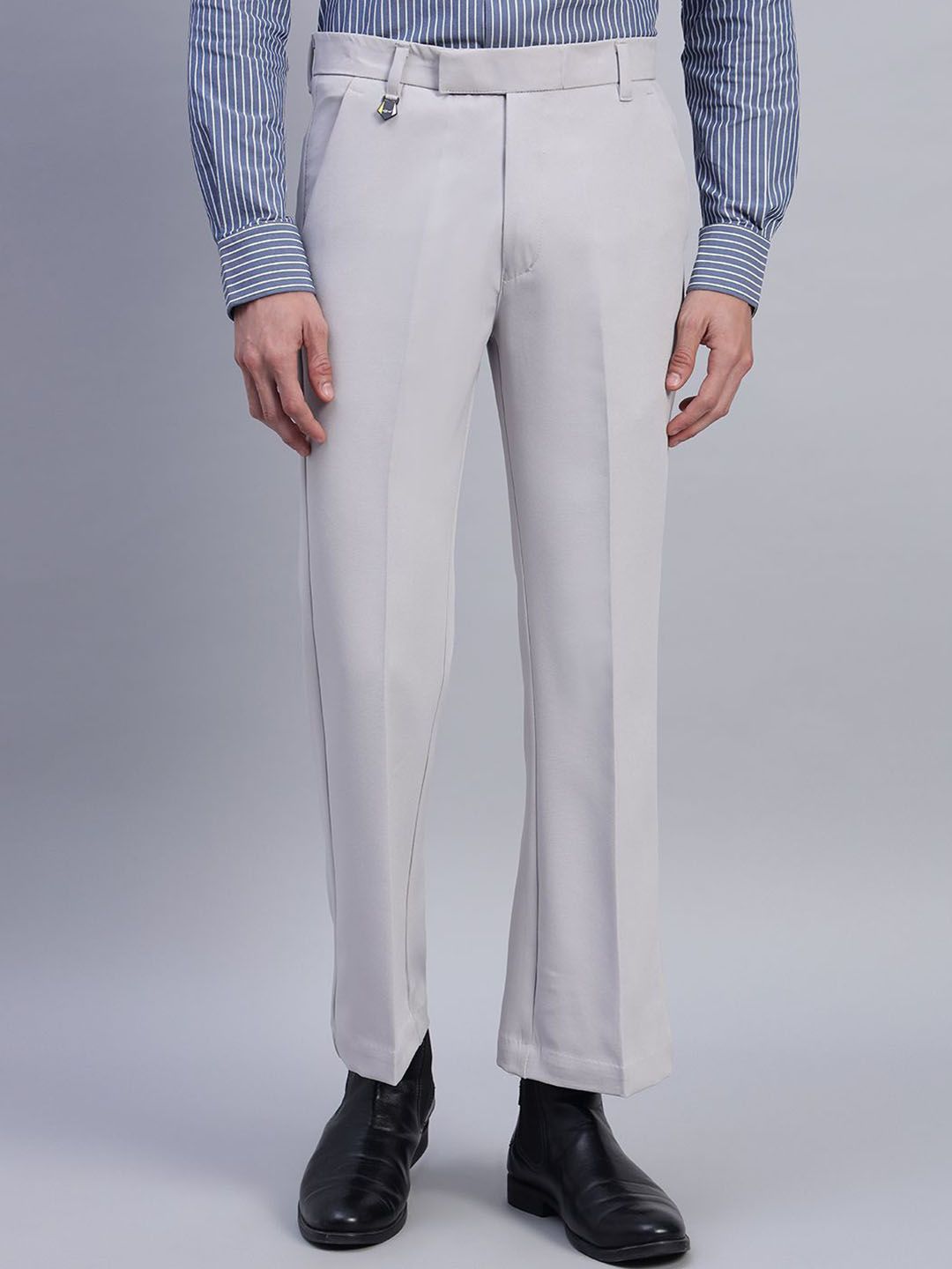 AXNIS Men Smart Bootcut Pleated Formal Trousers