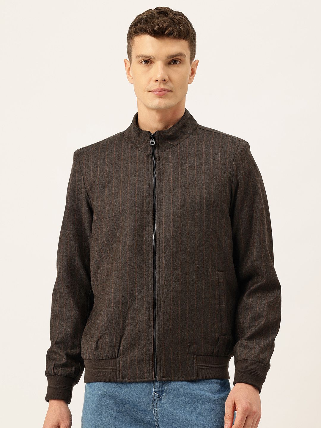 Monte Carlo Striped Woollen Bomber Jacket