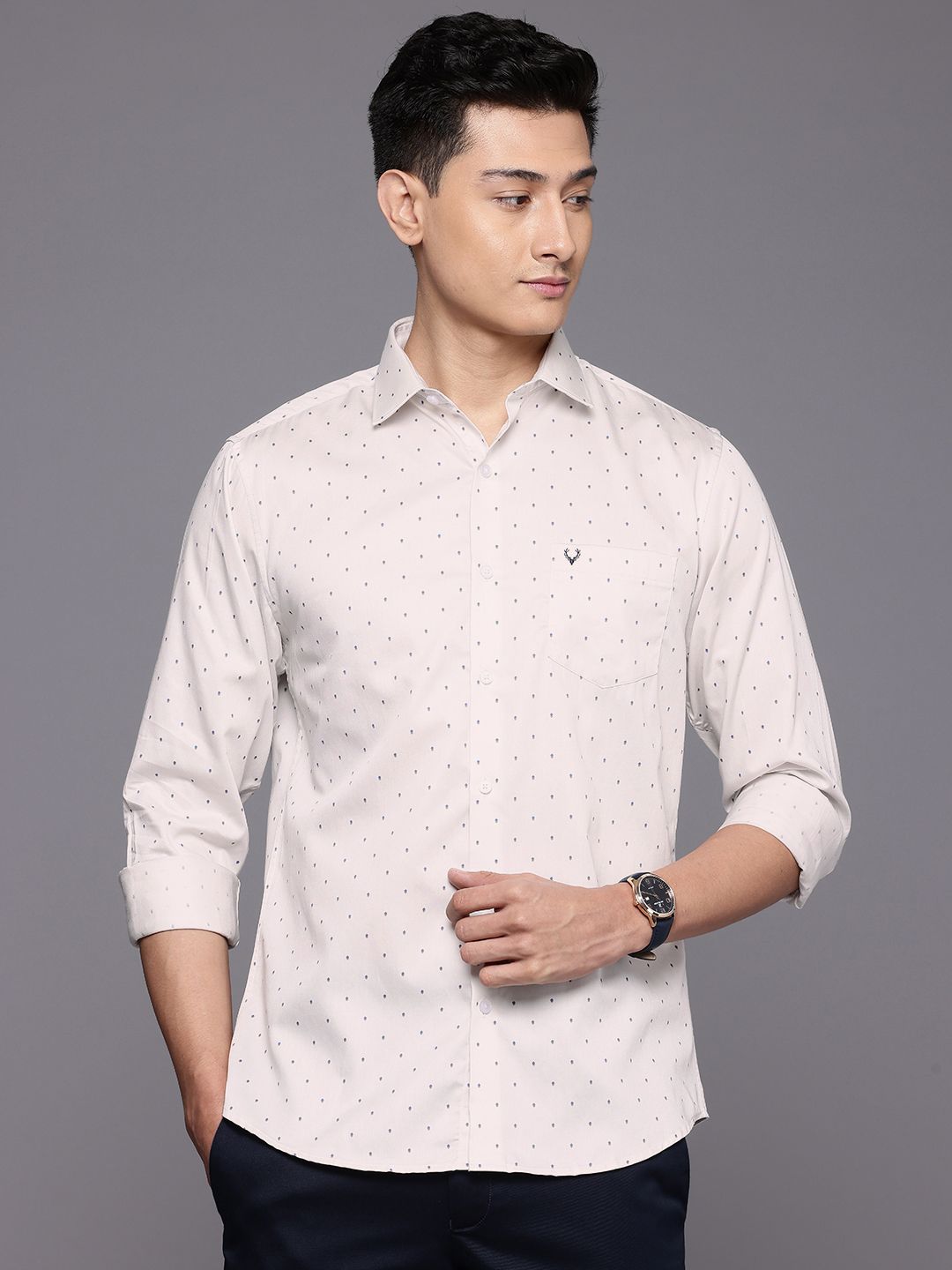 Allen Solly Classic Fit Geometric Printed Pure Cotton Casual Shirt