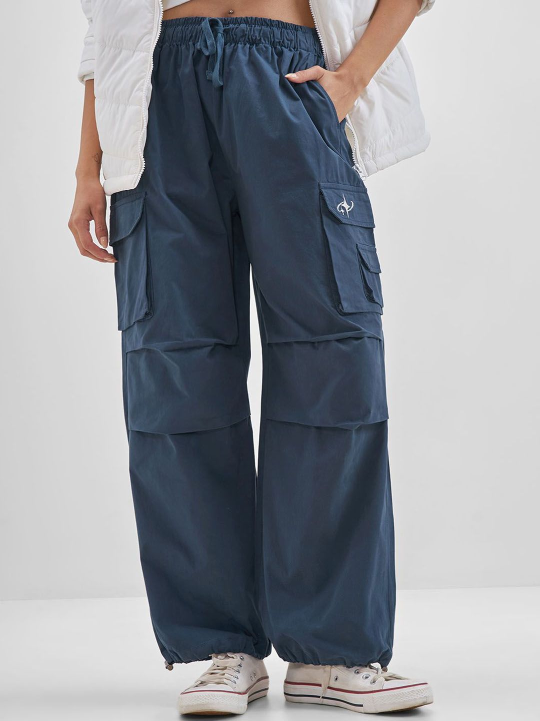 Street By Tokyo Talkies Street By Tokyo Talkies Women Straight Fit Cotton Cargos Trousers
