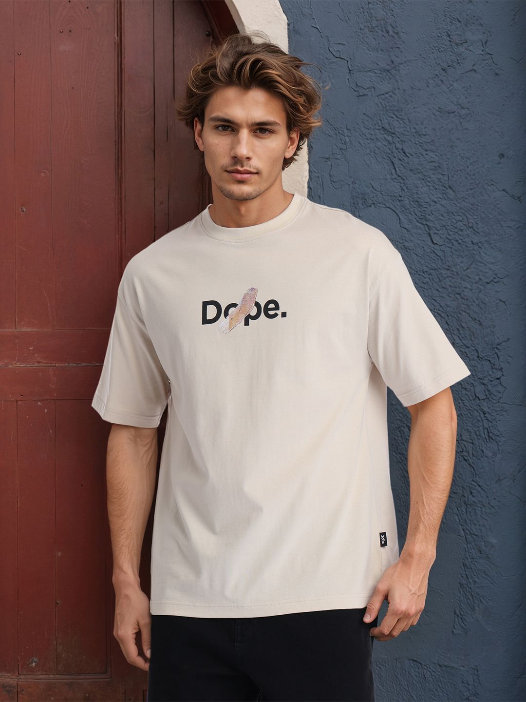 HIGHLANDER Men Graphic Printed Round Neck Cotton Oversized T-shirt
