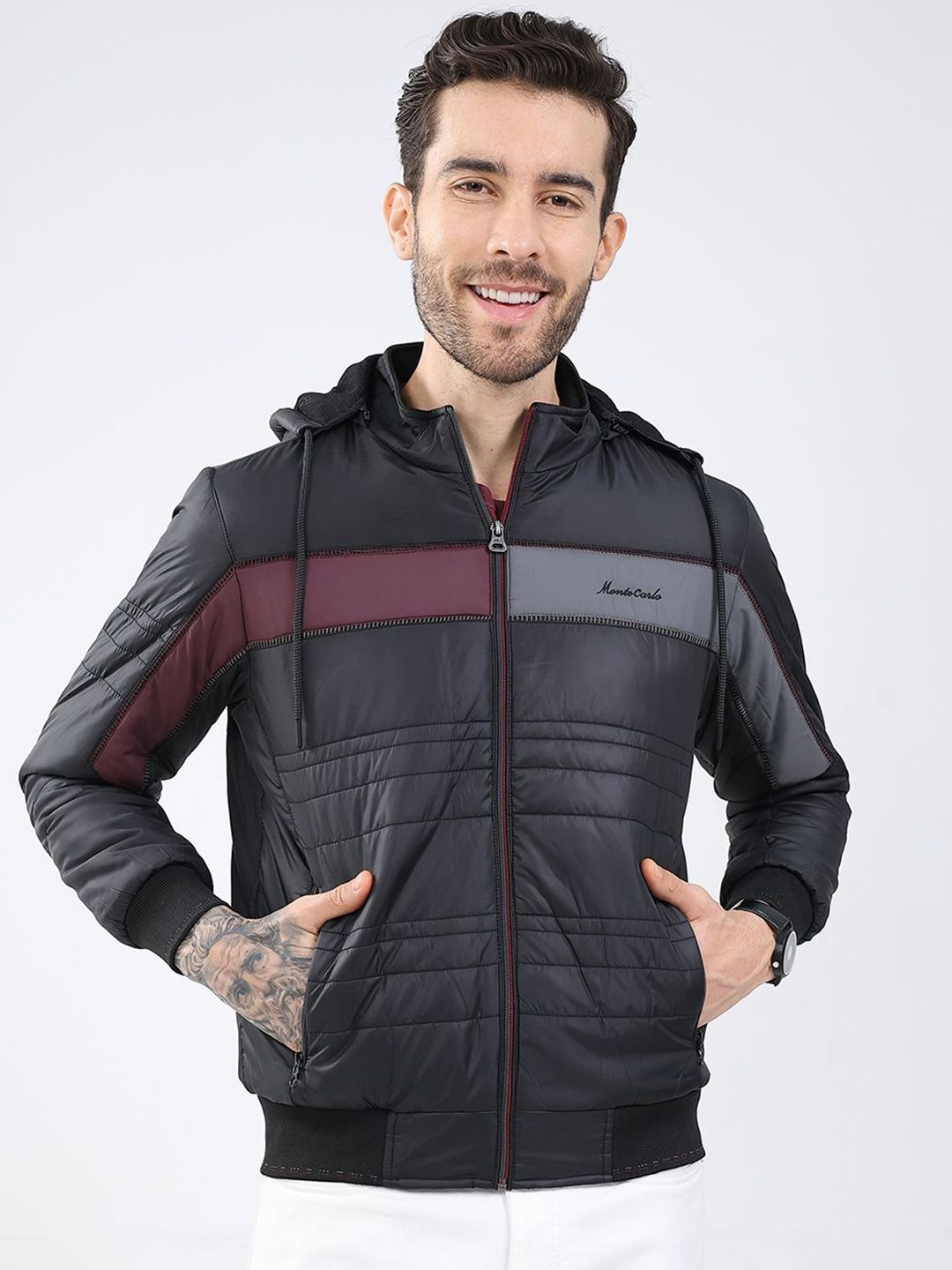 Monte Carlo Colourblocked Hooded Padded Jacket
