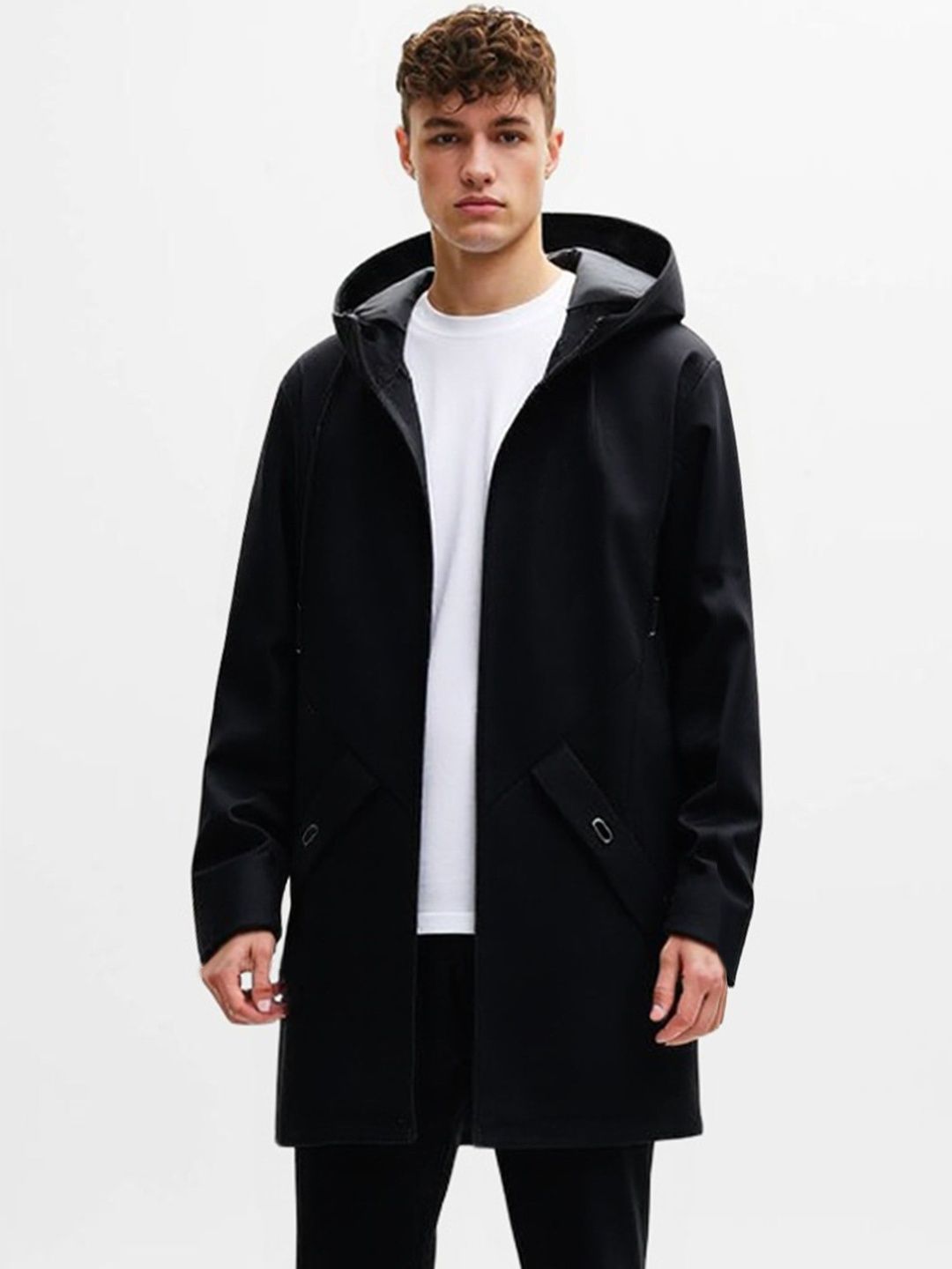 HERE&NOW Men Black Hooded Jackets